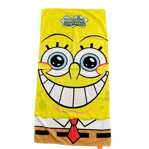 Nickelodeon 2003 Spongebob Squarepants Pool Beach Cotton Towel Vintage - Picture 1 of 5